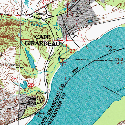 Topographic Map of Juden Creek, MO