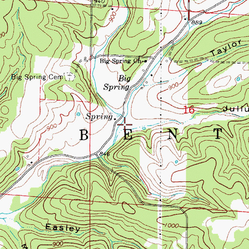 Topographic Map of Julius Hollow, MO