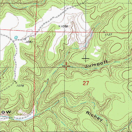 Topographic Map of Jumpoff Hollow, MO