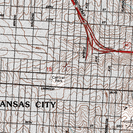 Topographic Map of Junior Academy, MO
