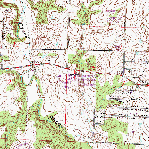 Topographic Map of Kansas City Metropolitan Junior College, MO