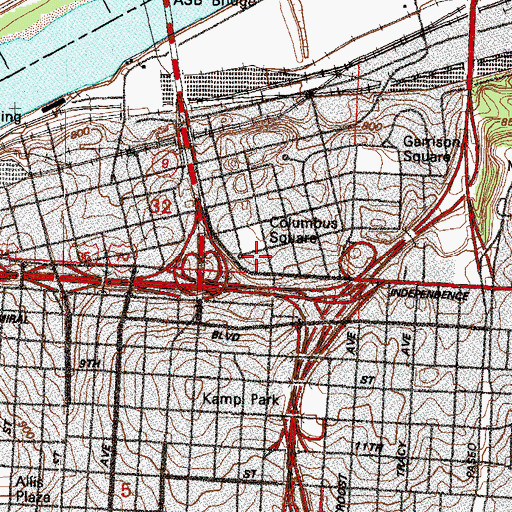Topographic Map of Karnes School, MO