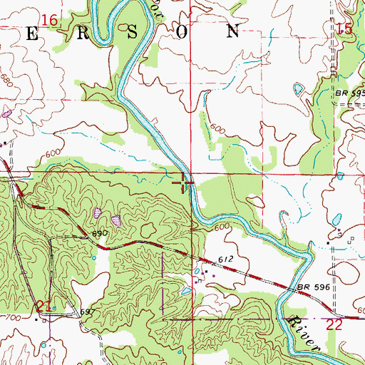 Topographic Map of Kaylor Branch, MO