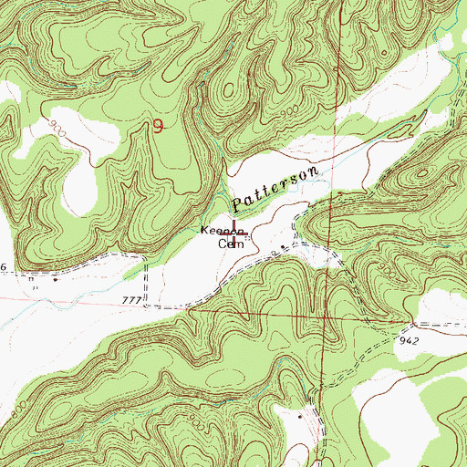 Topographic Map of Keenon Cemetery, MO