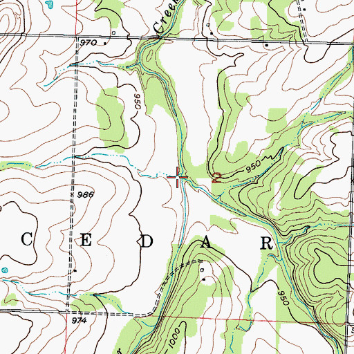 Topographic Map of Keller Branch, MO