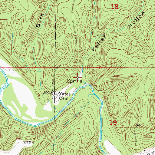 Topographic Map of Keller Hollow, MO