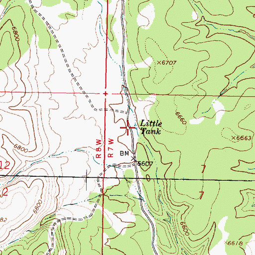 Topographic Map of Little Tank, AZ