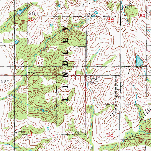 Topographic Map of Keller School (historical), MO