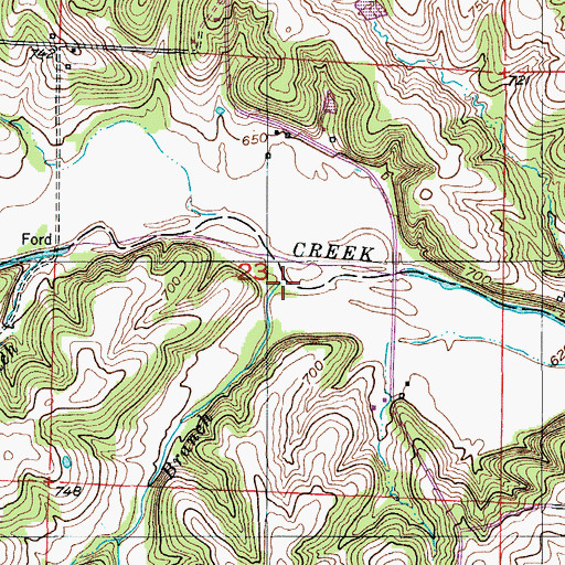 Topographic Map of Kelley Branch, MO