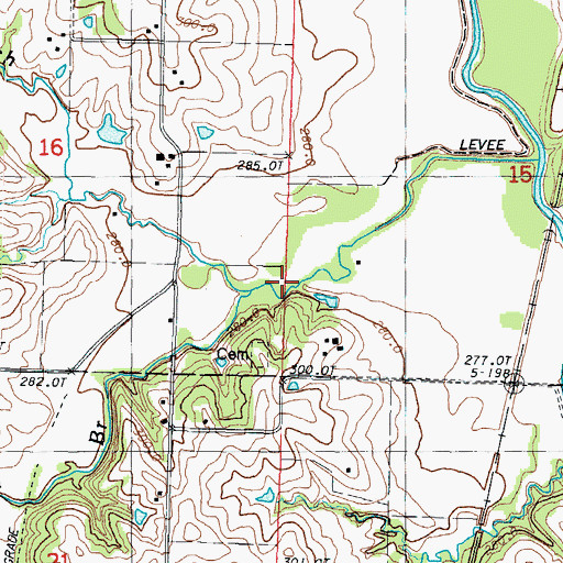 Topographic Map of Kellog Branch, MO