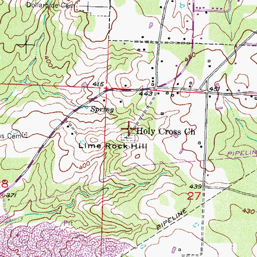 Topographic Map of Holy Cross Church, AR