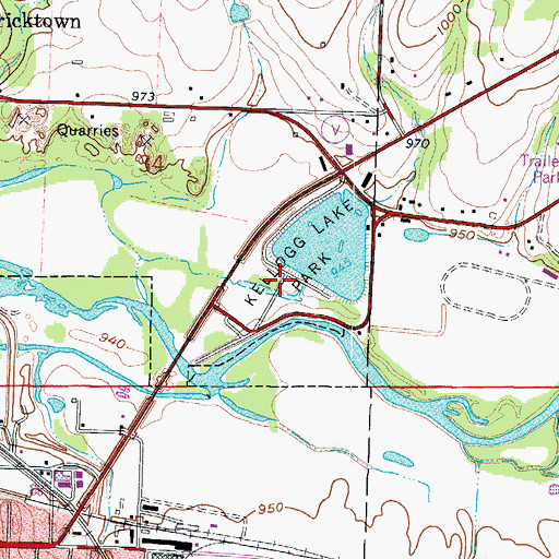 Topographic Map of Kellogg Lake Park, MO