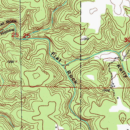 Topographic Map of Kelly Hollow, MO