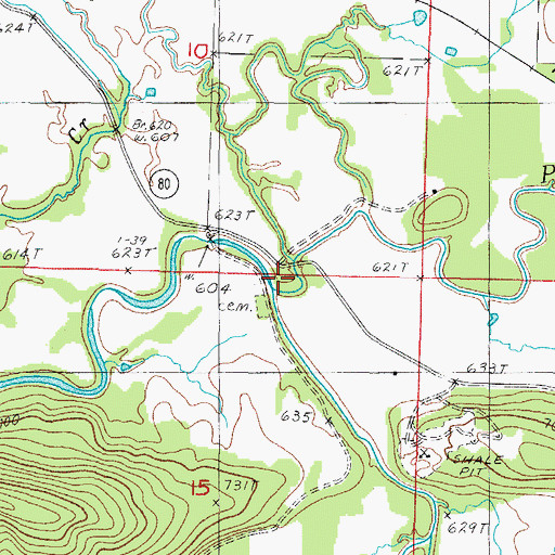 Topographic Map of Hon Cemetery, AR