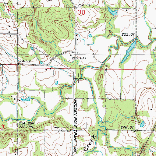 Topographic Map of Kettle Creek, MO