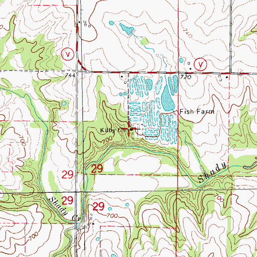 Topographic Map of Kilby Church, MO