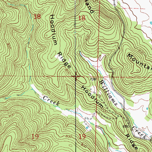 Topographic Map of Hoodlum Ridge, AR