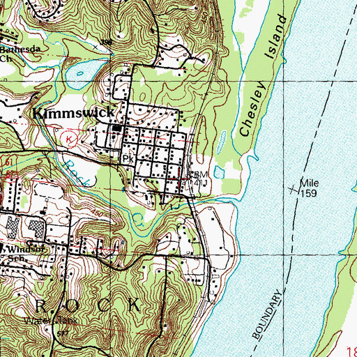 Topographic Map of Kimmswick, MO