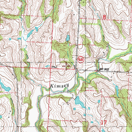 Topographic Map of Kimsey School (historical), MO