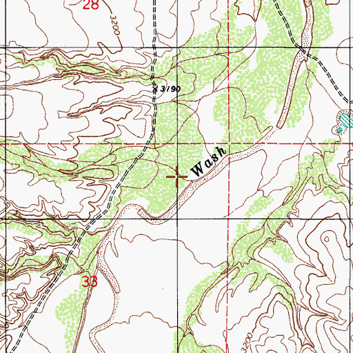 Topographic Map of Little Thomas Wash, AZ