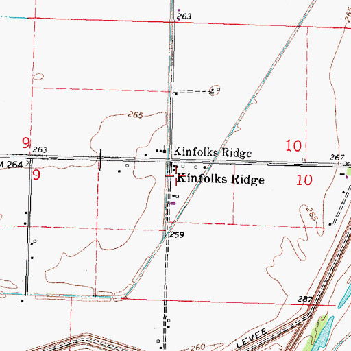 Topographic Map of Kinfolks Ridge, MO