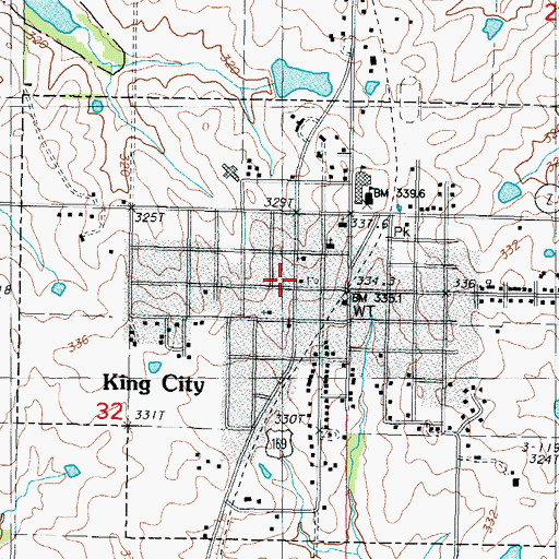 Topographic Map of King City, MO