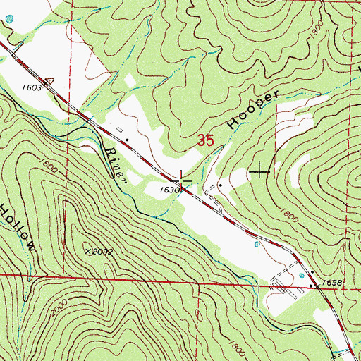 Topographic Map of Hooper Hollow, AR