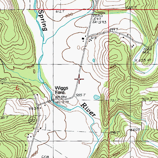 Topographic Map of Kings Point School, MO