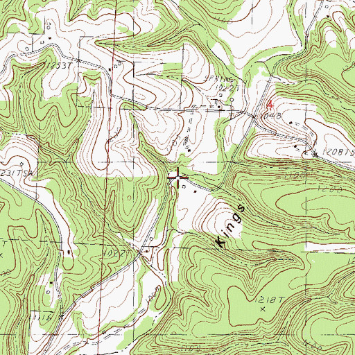 Topographic Map of Kings Valley School (historical), MO