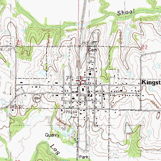 Topographic Map of Kingston, MO
