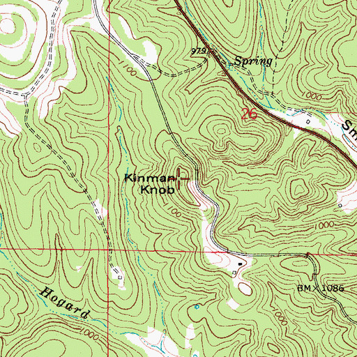 Topographic Map of Kinman Knob, MO