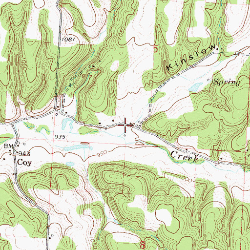 Topographic Map of Kinslow Hollow, MO