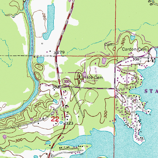Topographic Map of Hope Cemetery, AR