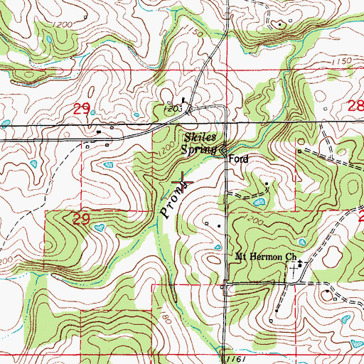 Topographic Map of Kissock Creek, MO