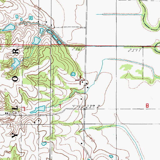 Topographic Map of Knightstown School, MO