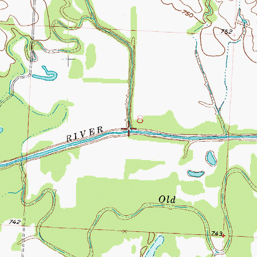 Topographic Map of Knob Creek, MO