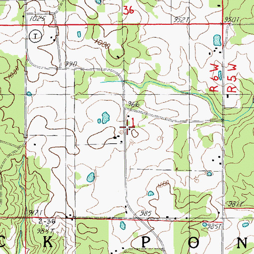 Topographic Map of Knob Hill School, MO