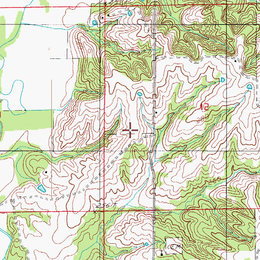 Topographic Map of Knob School (historical), MO