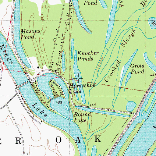 Topographic Map of Knocker Ponds, MO