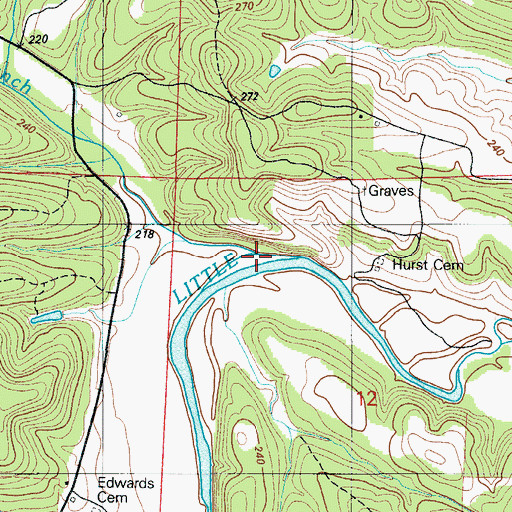 Topographic Map of Kolb Branch, MO