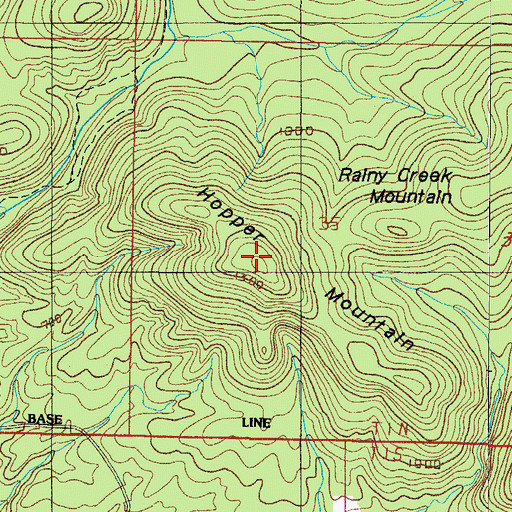 Topographic Map of Hopper Mountain, AR