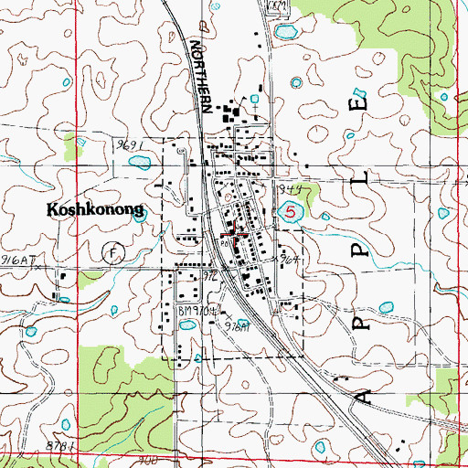 Topographic Map of Koshkonong, MO