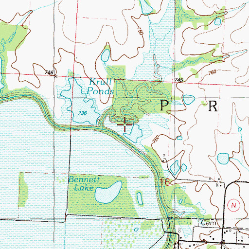 Topographic Map of Krull Ponds, MO