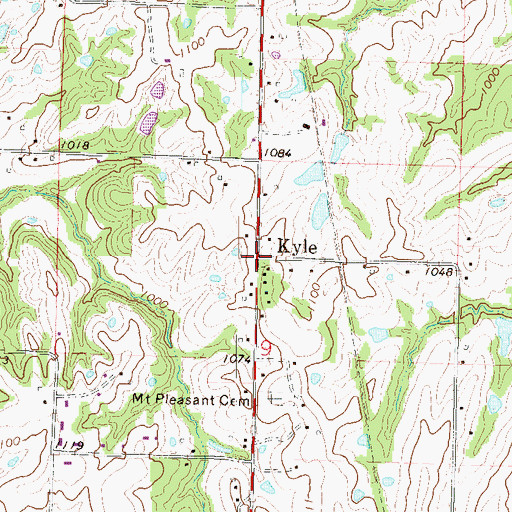 Topographic Map of Kyle, MO