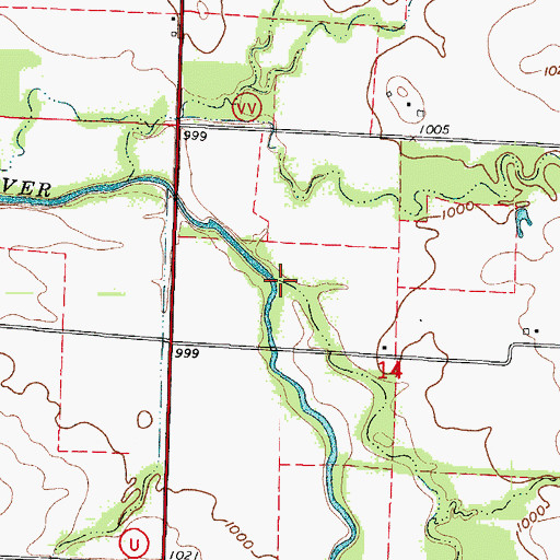 Topographic Map of Kyle Creek, MO