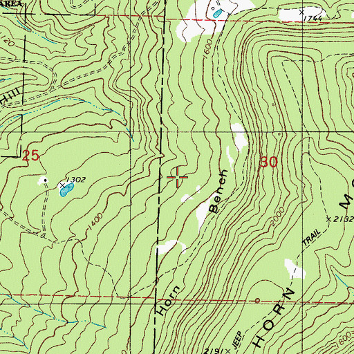 Topographic Map of Horn Bench, AR