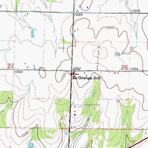 Topographic Map of La Grange School (historical), MO