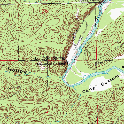 Topographic Map of La Jolla Spring, MO