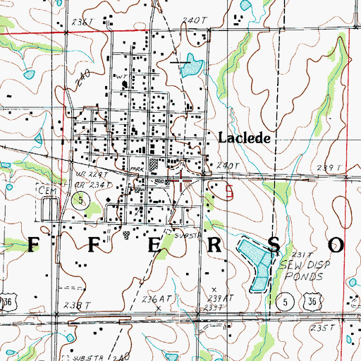Topographic Map of Laclede, MO