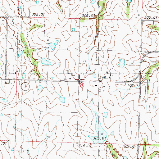 Topographic Map of Lafayette School (historical), MO